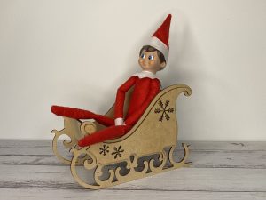 Elf Santa Sleigh prop | Raw | Unpainted | Elf on the Shelf | Christmas Decoration