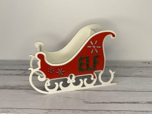Elf Santa Sleigh prop | Acylic | Elf on the Shelf | Christmas Decoration