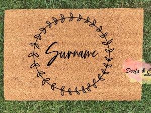 Doormat - surname wreath