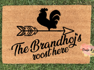 Doormat - custom surname roost here