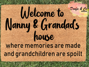 Doormat - welcome to custom names house where memories are made and grandchildren are spoilt