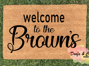 Doormat - welcome to the custom surname