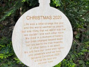 Christmas 2020 Bauble Decoration wooden