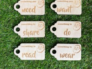 Something to Gift Tags | Set of 6 |Santa Gift Tags | Something you need, want, share, do, read, wear | Christmas Decorations