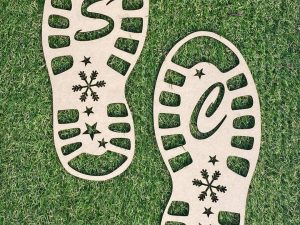 Santa Claus Boot Print Stencils | Set of 2 | Christmas Decoration