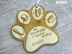 Hardest Goodbye Pet Memorial | Paw Print | Christmas Ornament | Keepsake | Bauble Decoration | Custom | Personalised