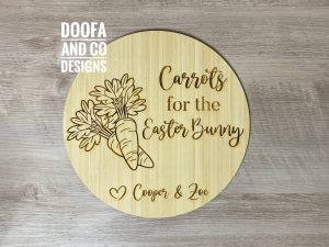 Carrots for the Easter Bunny bamboo plate | board | platter | custom | personalised
