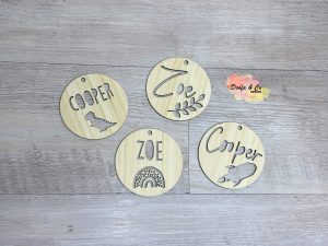 Circle Bamboo Bag Tag Cut Outs | Back to School | Keyring | Keepsake | Personalised | Custom