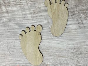 Craft Wooden Feet | Baby Shower | Gift Tag| Decoration | Guestbook | Craft Blank