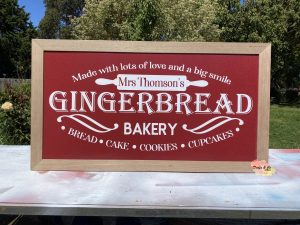 Personalised Gingerbread Bakery Sign in custom made frame | Custom | Personalised