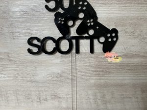 Cake Topper | Custom Order | NAME AGE Gaming Controllers