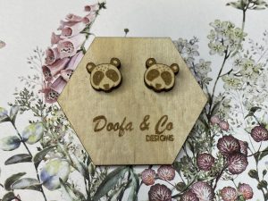 Wooden Earrings | Stud Post & Back | Jewellery | Surgical Steel