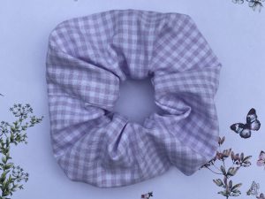Scrunchie - Purple & White Check