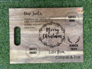 Santa's Cookie Tray | Chopping Board | Serving Platter | Acacia | Custom | Personalised