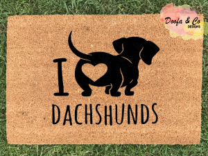 Doormat | I heart dachshunds | 40cm x 60cm