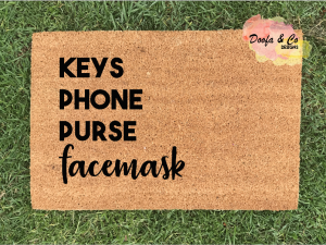 Doormat | Keys Phone Purse Facemask | 40cm x 60cm
