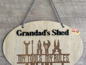 Shed My Tools My Rules Sign | Wooden | Custom | Personalised