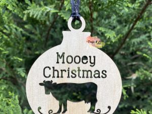 Mooey Christmas | Wooden Bauble | Christmas Ornament |Christmas Decoration
