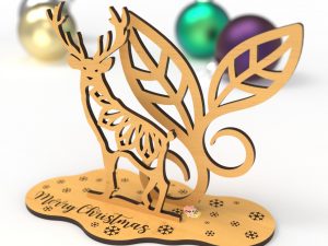3D Deer Christmas Postcard | Christmas Decoration