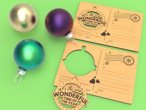 3D Christmas Bauble Postcard | Christmas Decoration | Christmas Bauble