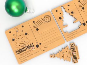 3D Christmas Tree Postcard | Christmas Decoration | Christmas Bauble
