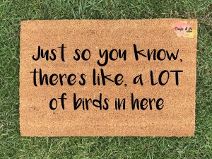 Doormat - just so you know, there's like a lot of birds in here