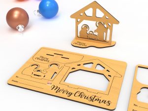 3D Christmas Nativity Scene Postcard | Christmas Decoration