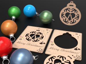 3D Christmas Bauble Postcard | Christmas Decoration | Christmas Bauble