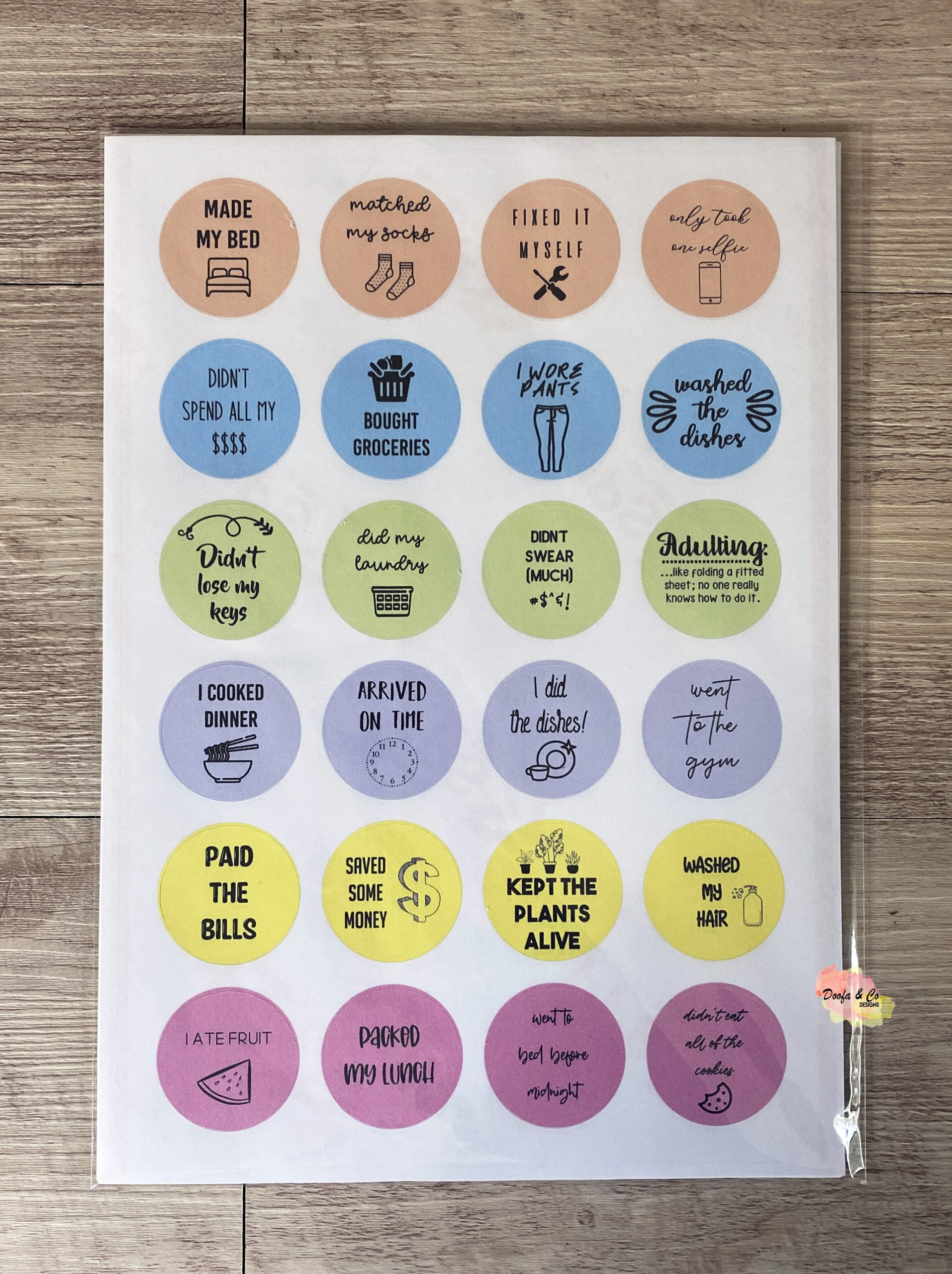 24 Adulting Stickers Planner Stickers Adult Reward Stickers Matte