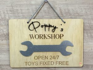 Workshop Sign | Wooden | Engraved | Custom | Personalised